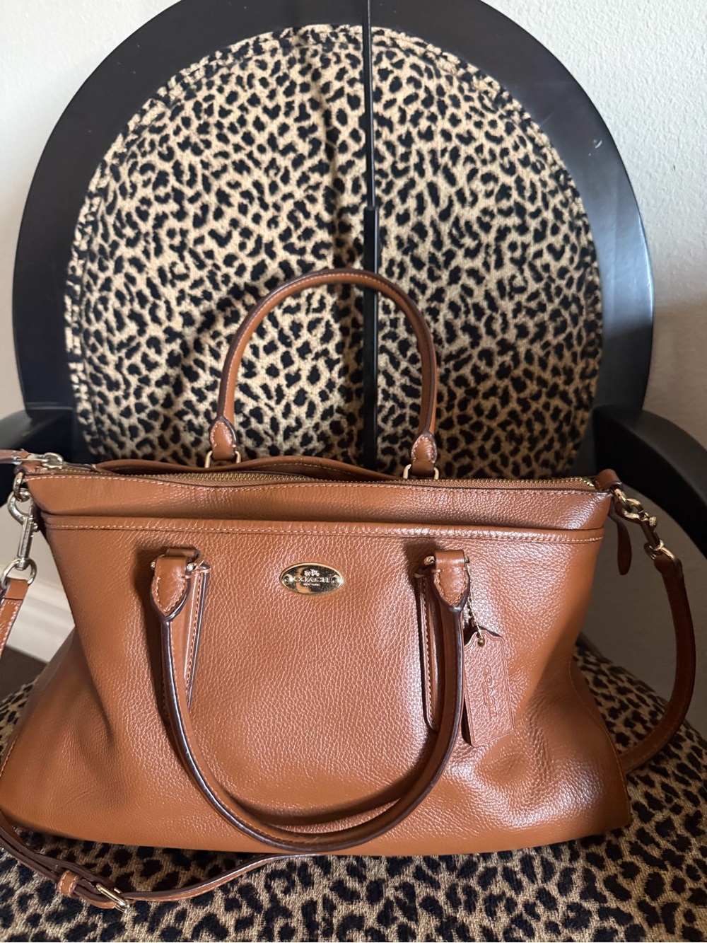 Coach Morgan Pebbled Leather Satchel in Saddle Brown - Picture 10 of 12